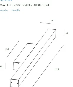 Szeroki kinkiet LED do łazienki 113cm MX W0265 LINEAR | Kaja*Sklep Kaja Outlet