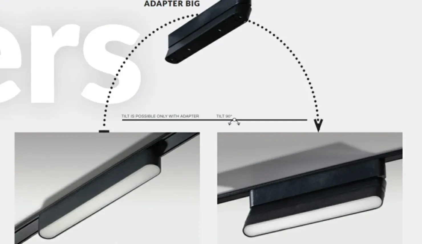 Szeroki, ruchomy adapter do szyn AZ5311 GAMMA MAGNETIC 48V | Kaja*Sklep Kaja Discount