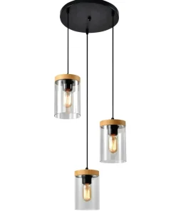 Discount Sklep Kaja Szklana lampa wisząca do salonu, na 3 żarówki 33-22011 z serii WELS | Kaja Oświe