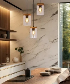 Discount Sklep Kaja Szklana lampa wisząca do salonu, na 3 żarówki 33-22011 z serii WELS | Kaja Oświe