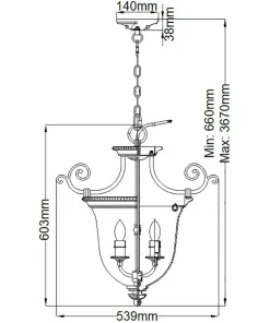 Szklana lampa wisząca, pałacowa HK-CAMBRIDGE-P-S z serii CAMBRIDGE*Sklep Kaja Store