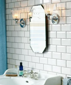 Szklany kinkiet, chromowana oprawa BATH-AUSTEN1-PC z serii AUSTEN*Sklep Kaja Cheap