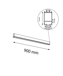 Techniczna lampa sufitowa plafon 90cm 4000K ANT 8659 NUMATA | Kaja*Sklep Kaja Best