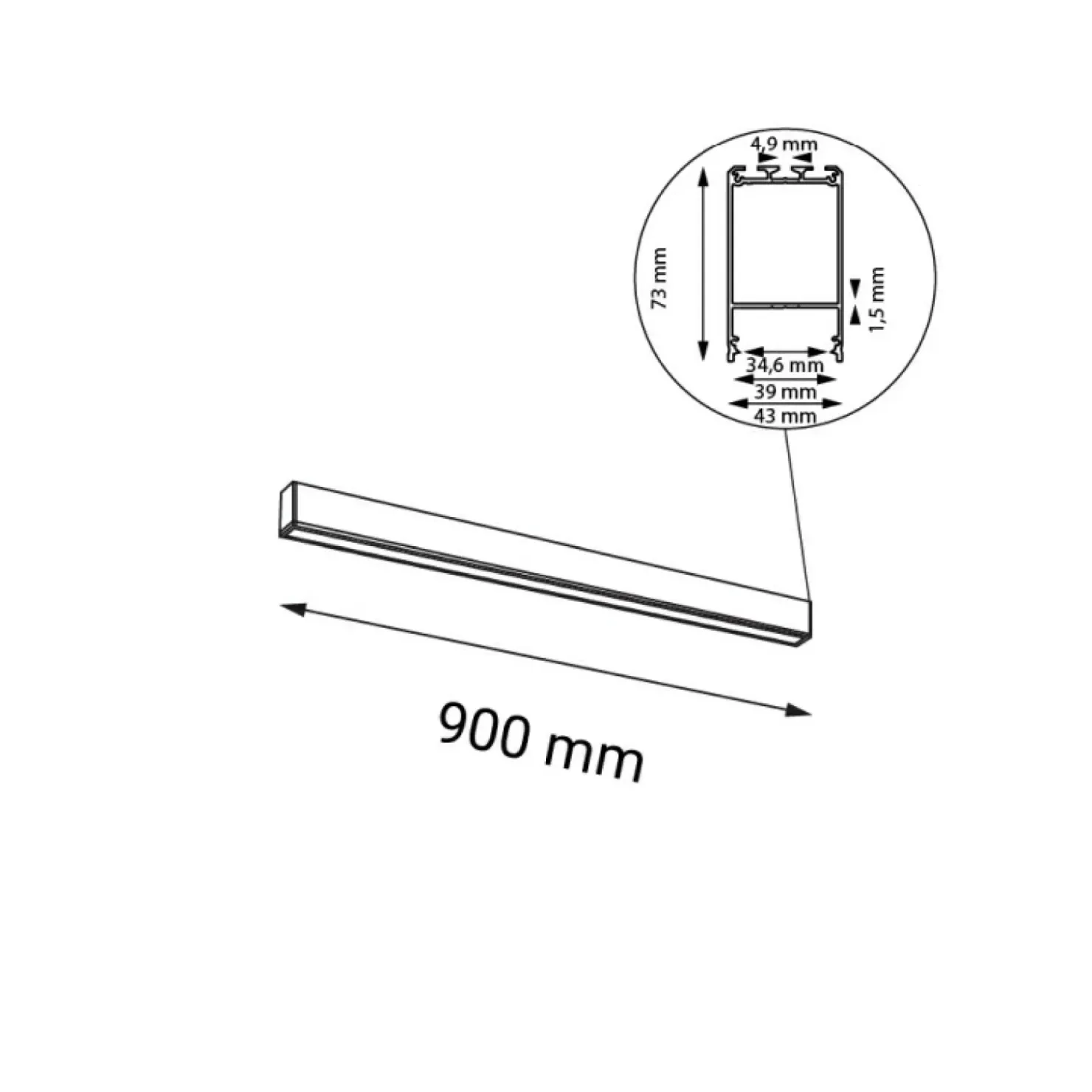 Techniczna lampa sufitowa plafon 90cm 4000K ANT 8659 NUMATA | Kaja*Sklep Kaja Best