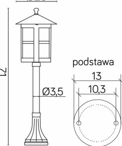 Tradycyjna lampka ogrodowa, stojąca K 5002/3/TD z serii CORDOBA | Kaja Oświetlen*Sklep Kaja Shop