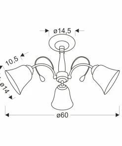 Trójramienna, elegancka lampa sufitowa 33-22424 ORA | Kaja Oświetlenie*Sklep Kaja Best Sale