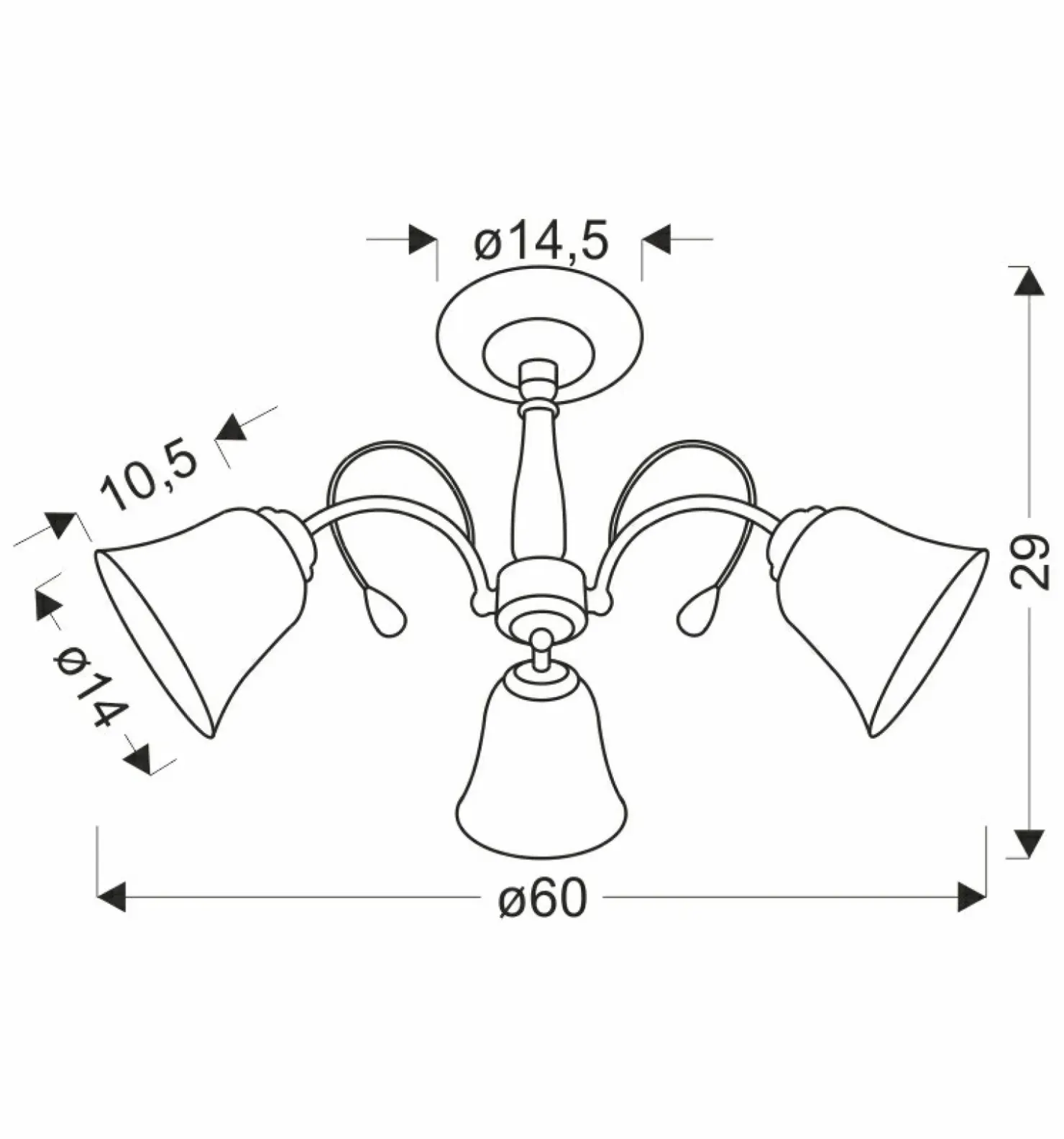 Trójramienna, elegancka lampa sufitowa 33-22424 ORA | Kaja Oświetlenie*Sklep Kaja Best Sale