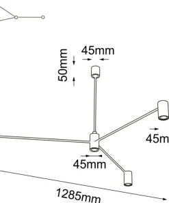 Fashion Sklep Kaja Trójramienna lampa wisząca z tubami ANT 5648 DAKATA | Kaja Oświetlenie