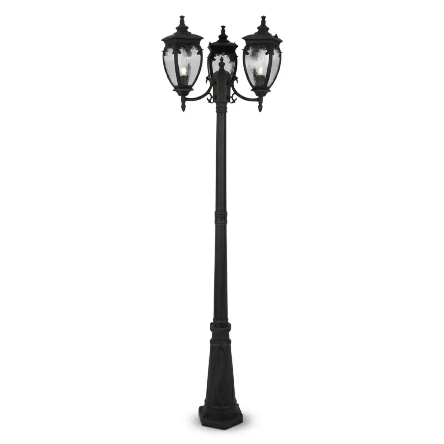 Trójramienna, wysoka lampa ogrodowa latarnia O414FL-03BZ z serii FLEUR*Sklep Kaja Best