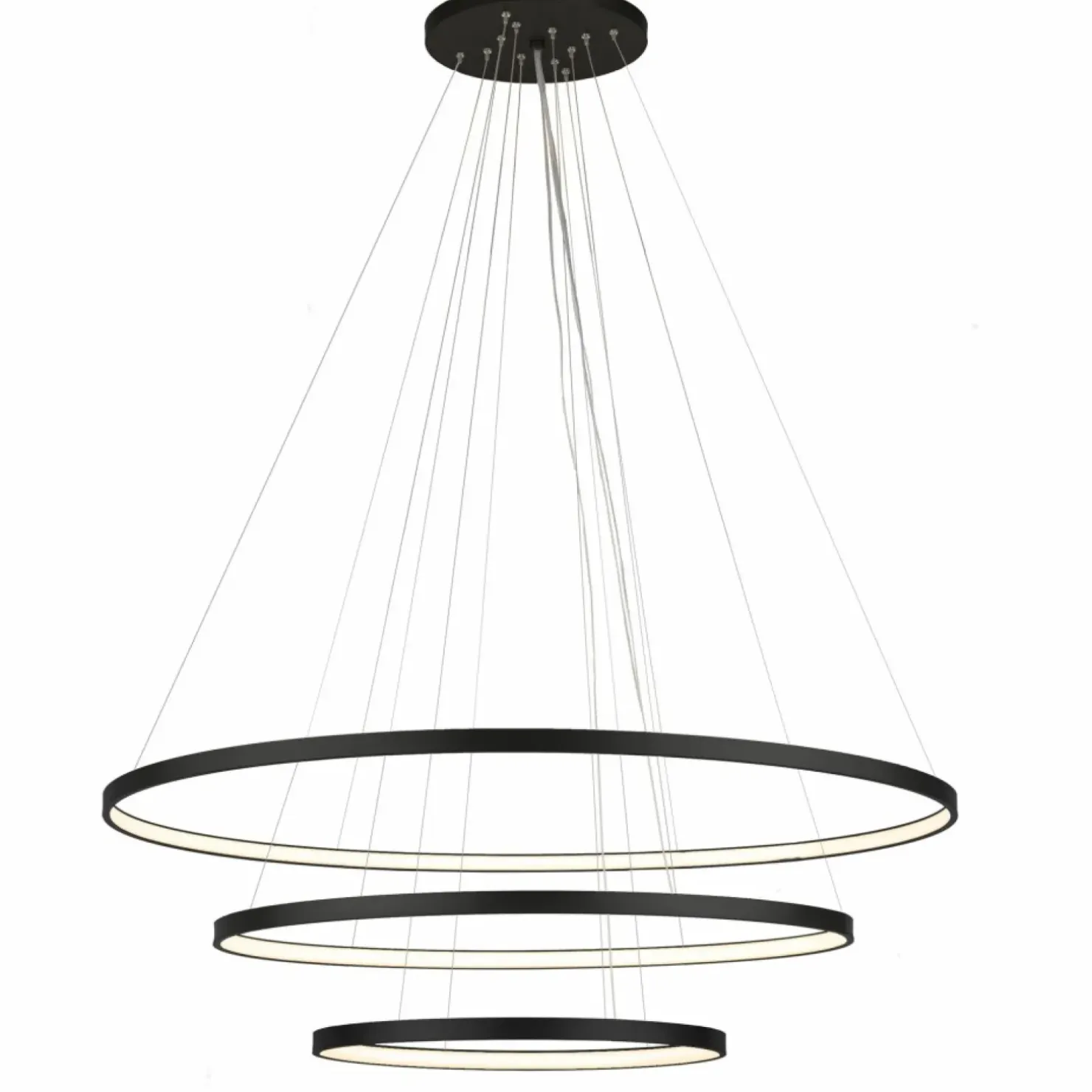 Discount Sklep Kaja Trzy czarne obręcze LED ⌀117cm 3000K ANT 5430 z serii AGA