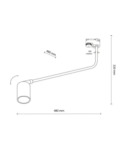 Tuba na wysięgniku do szyny jednofazowej TK 6642 TRACER | Kaja*Sklep Kaja Outlet