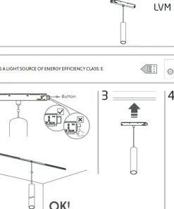 Tuba wisząca do szyny magnetycznej 1F 10652 LVM ROLLER LED | Kaja*Sklep Kaja Sale