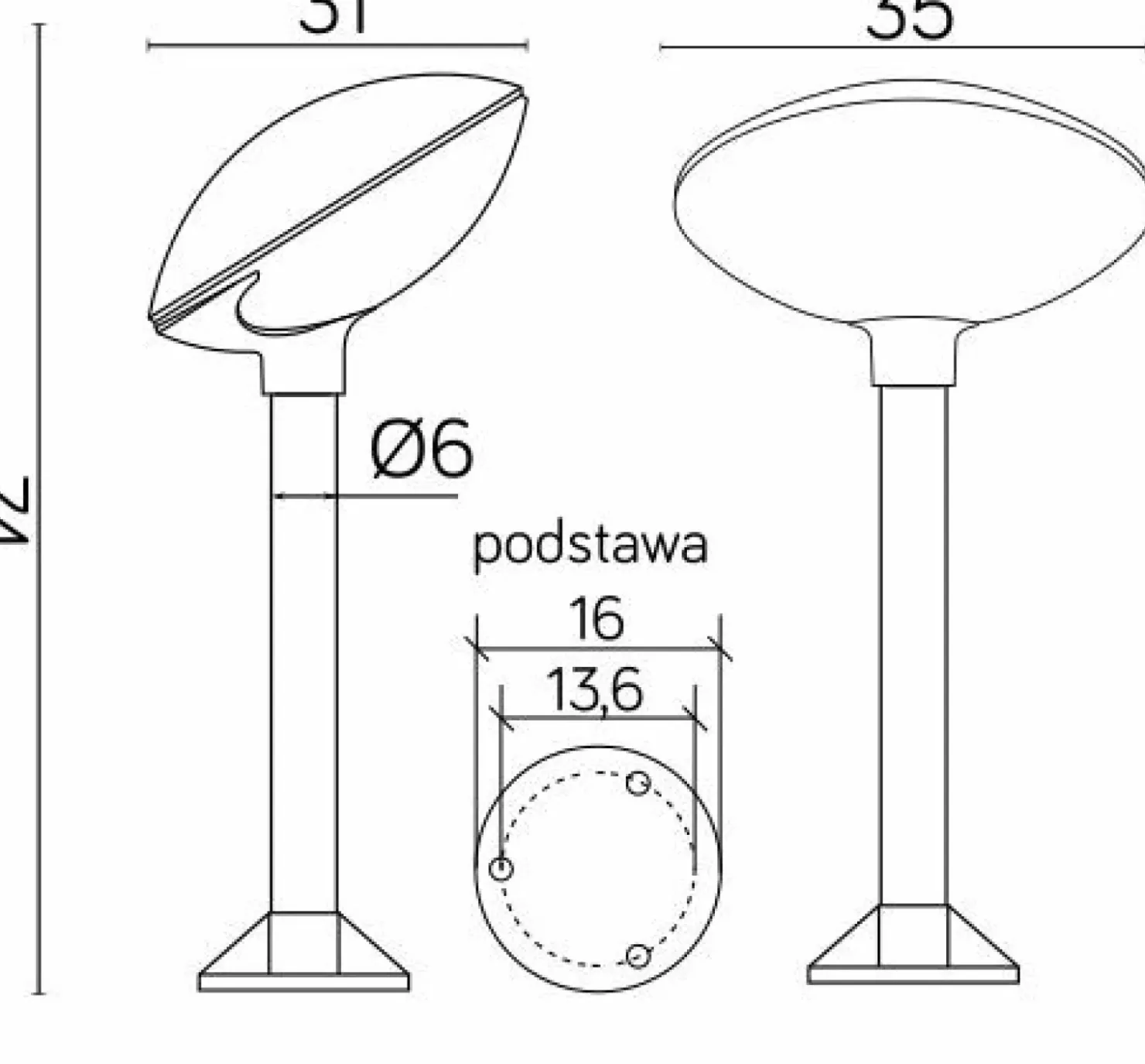 Unikalna lampa ogrodowa, wysokość 55cm TAO 3 z serii TAO | Kaja Oświetlenie*Sklep Kaja Fashion