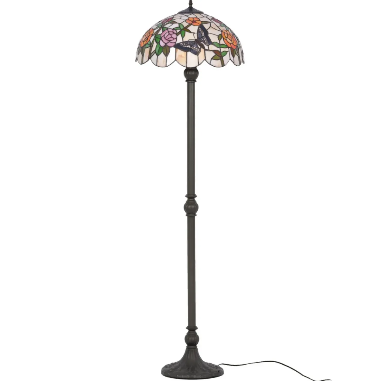 Unikalna lampa podłogowa, dekoracyjny witraż K-F16835 z serii ROSE*Sklep Kaja Sale