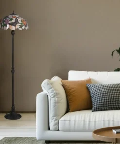 Unikalna lampa podłogowa, dekoracyjny witraż K-F16835 z serii ROSE*Sklep Kaja Sale
