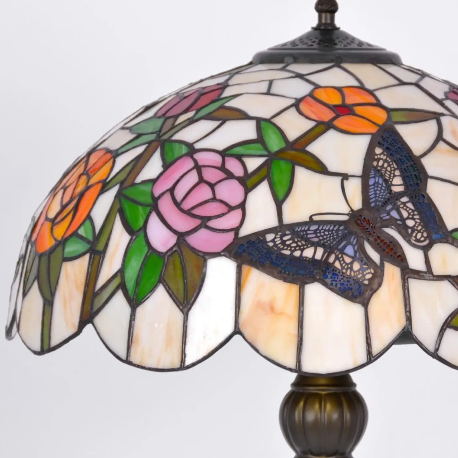 Unikalna lampa podłogowa, dekoracyjny witraż K-F16835 z serii ROSE*Sklep Kaja Sale