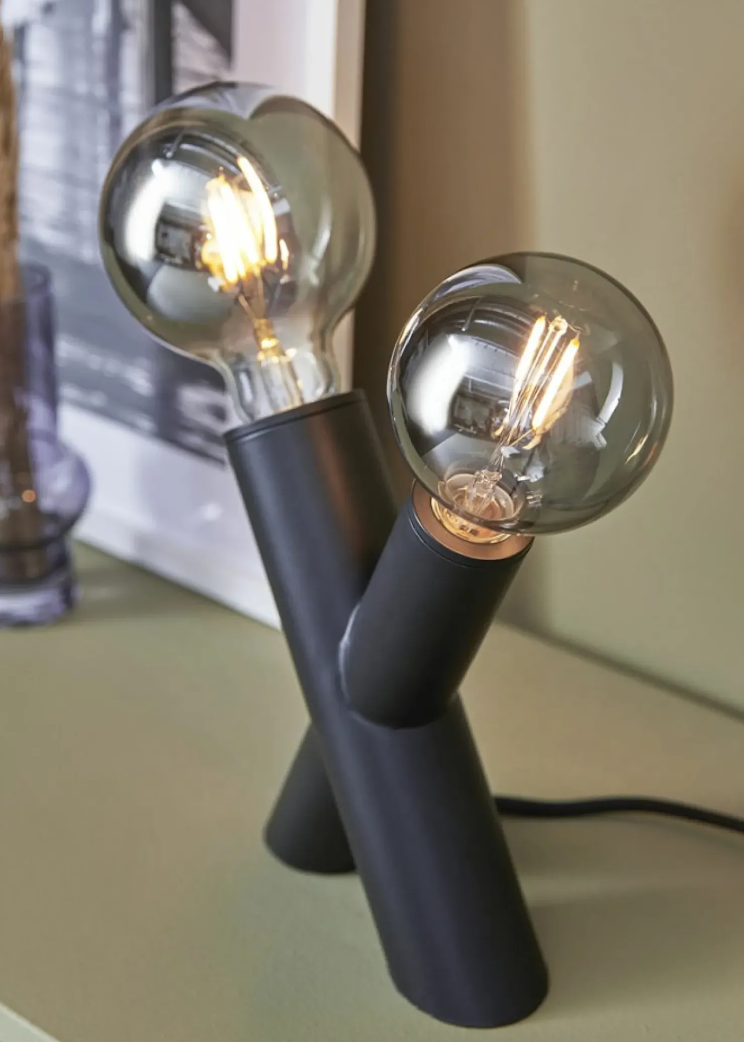 Unikalna lampa stołowa z czarną oprawą 108052 | Kaja Oświetlenie*Sklep Kaja Clearance