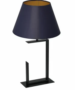 Unikalna lampka stołowa, granatowy abażur LX 3413 z serii TABLE LAMPS*Sklep Kaja Fashion