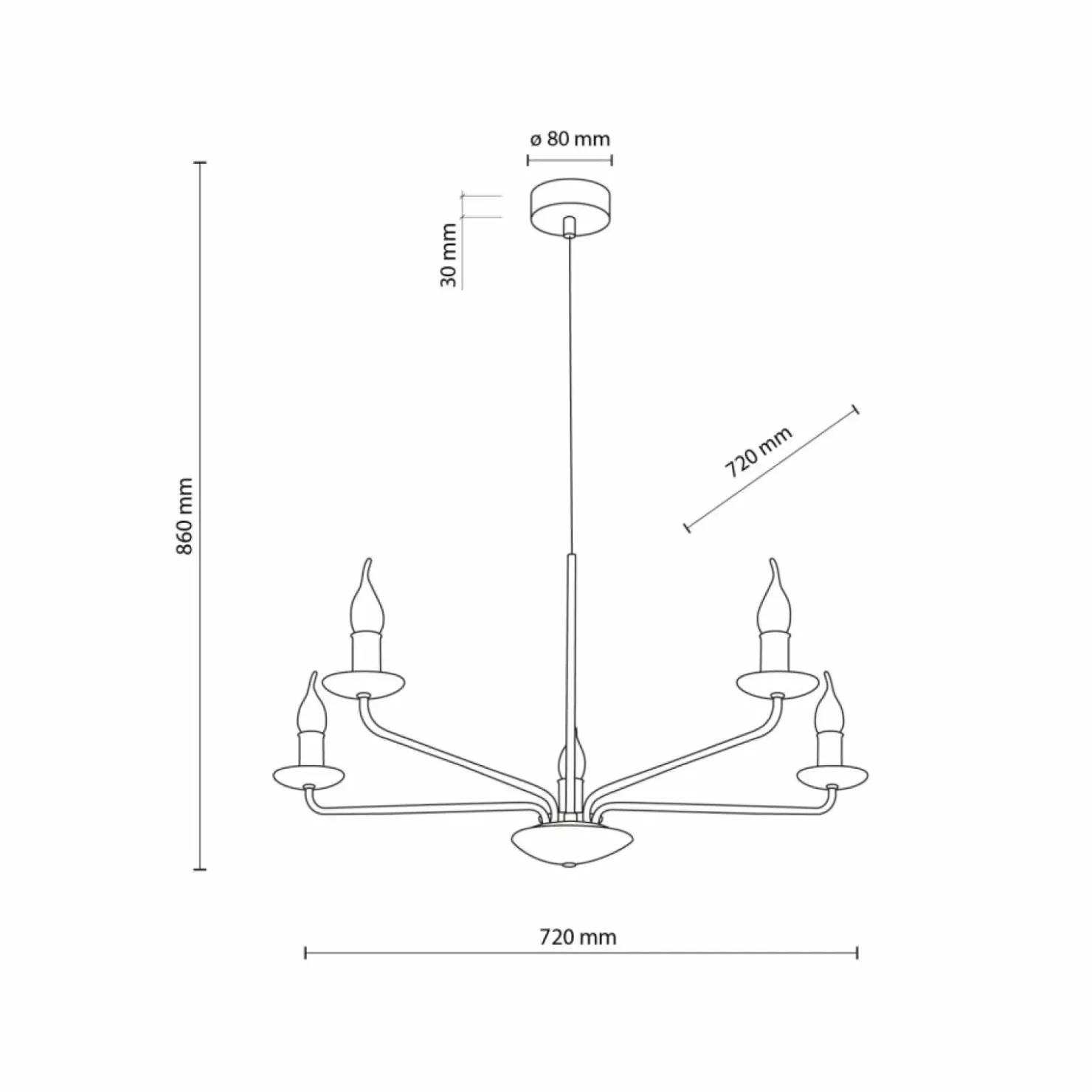 Świecznikowa lampa wisząca do salonu TK 10253 LIMAL BEIGE | Kaja*Sklep Kaja Shop
