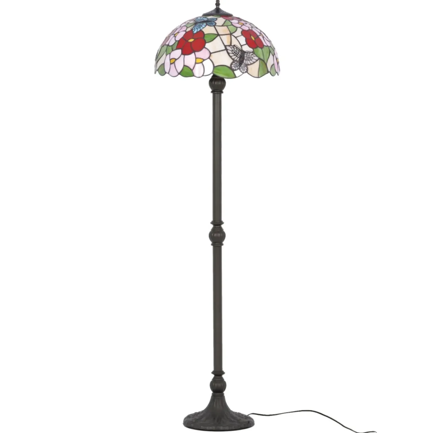 Wielobarwna lampa podłogowa, witraż K-F161386 z serii BUTTERFLY*Sklep Kaja Fashion
