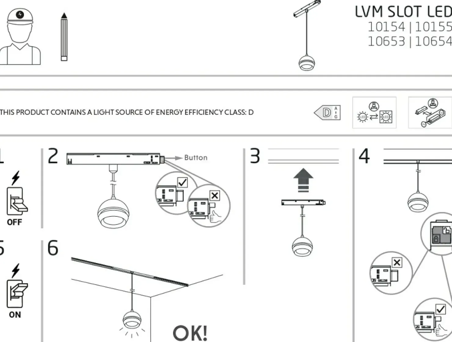 Wisząca lampa do szyny magnetycznej 1F 10653 LVM SLOT LED | Kaja*Sklep Kaja Best Sale
