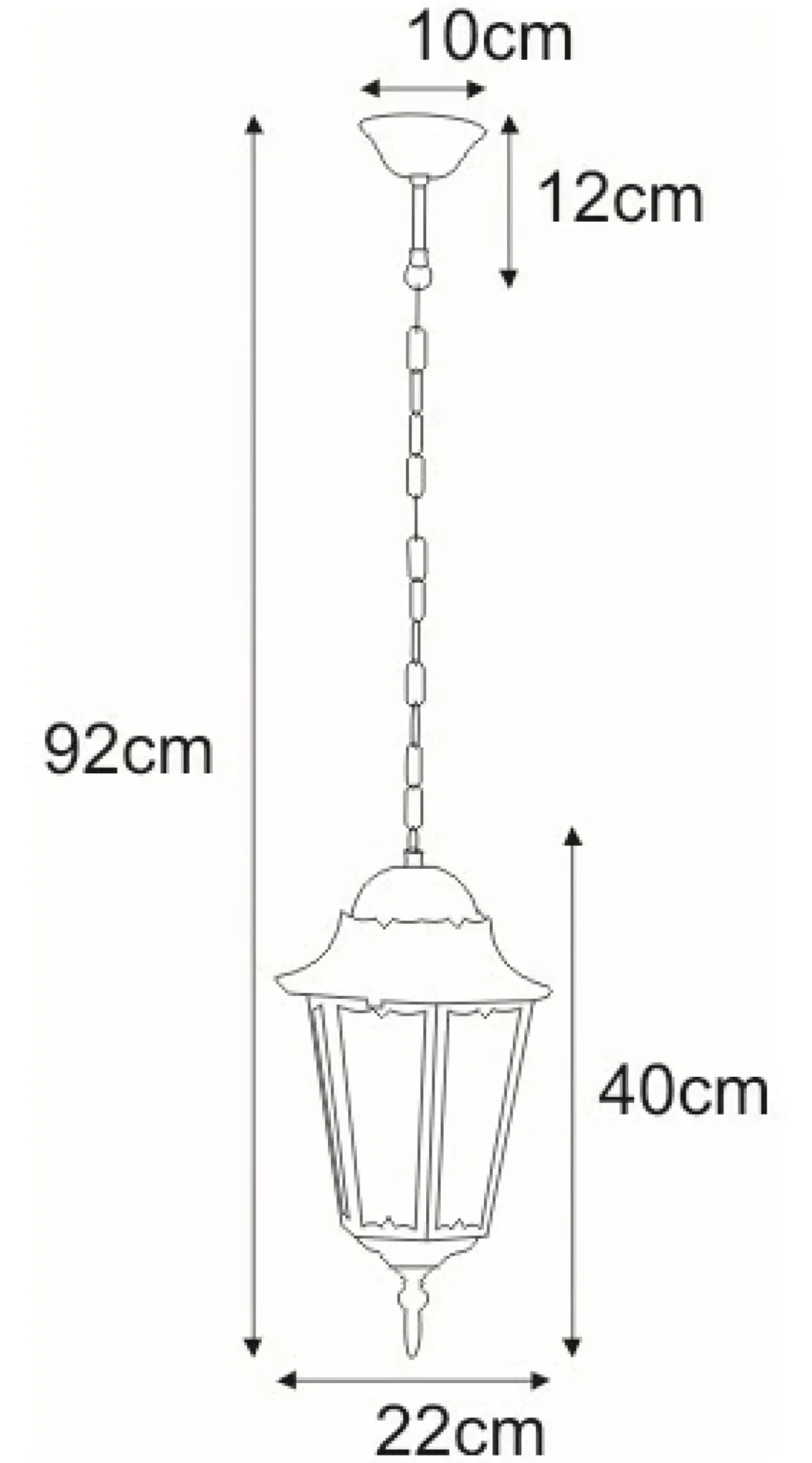 Wisząca lampa zewnętrzna na taras K-5006H CZ/ZŁ LOZANA | Kaja*Sklep Kaja Cheap