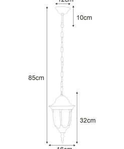 Wisząca latarnia zewnętrzna K-5007H/N CZARNY/ZŁOTY VASCO | Kaja*Sklep Kaja Online