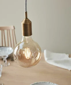 New Sklep Kaja Wisząca złota lampa z wzorzystym przewodem 108098 | Kaja Oświetlenie złoty