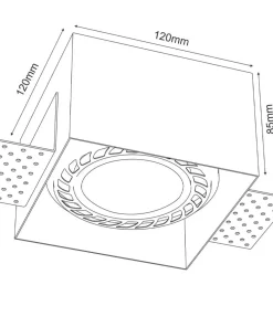 Wpustowa oprawa do kuchni 12x12cm GU10/ES111 ANT 3268 z serii CAGE*Sklep Kaja Outlet