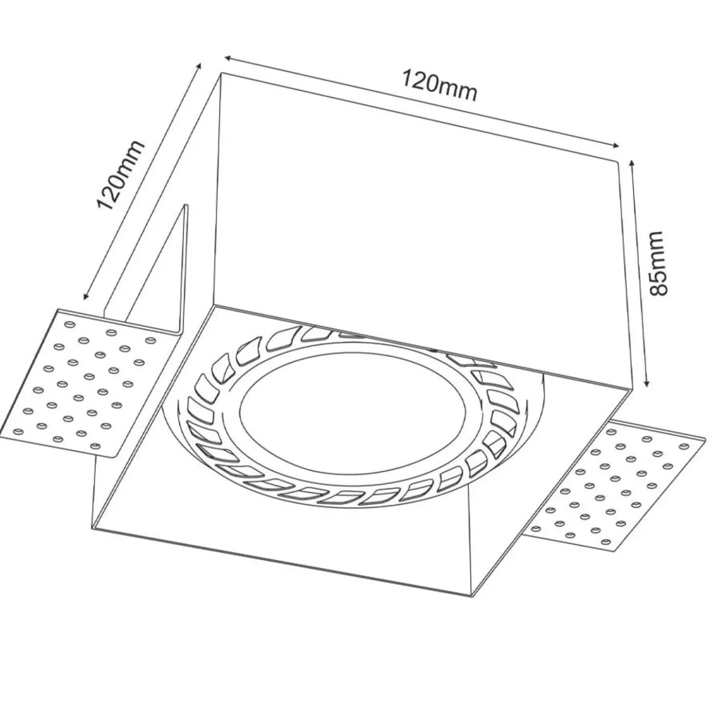 Wpustowa oprawa do kuchni 12x12cm GU10/ES111 ANT 3268 z serii CAGE*Sklep Kaja Outlet