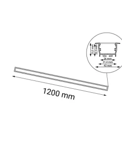 Wpustowa oprawa ze światłem LED 120cm 3000K ANT 1828 HIATE | Kaja*Sklep Kaja Outlet