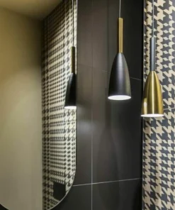 Clearance Sklep Kaja Wąska lampa wisząca nad wyspę LP-181/1P BK/GD SOLIN | Kaja Oświetlenie