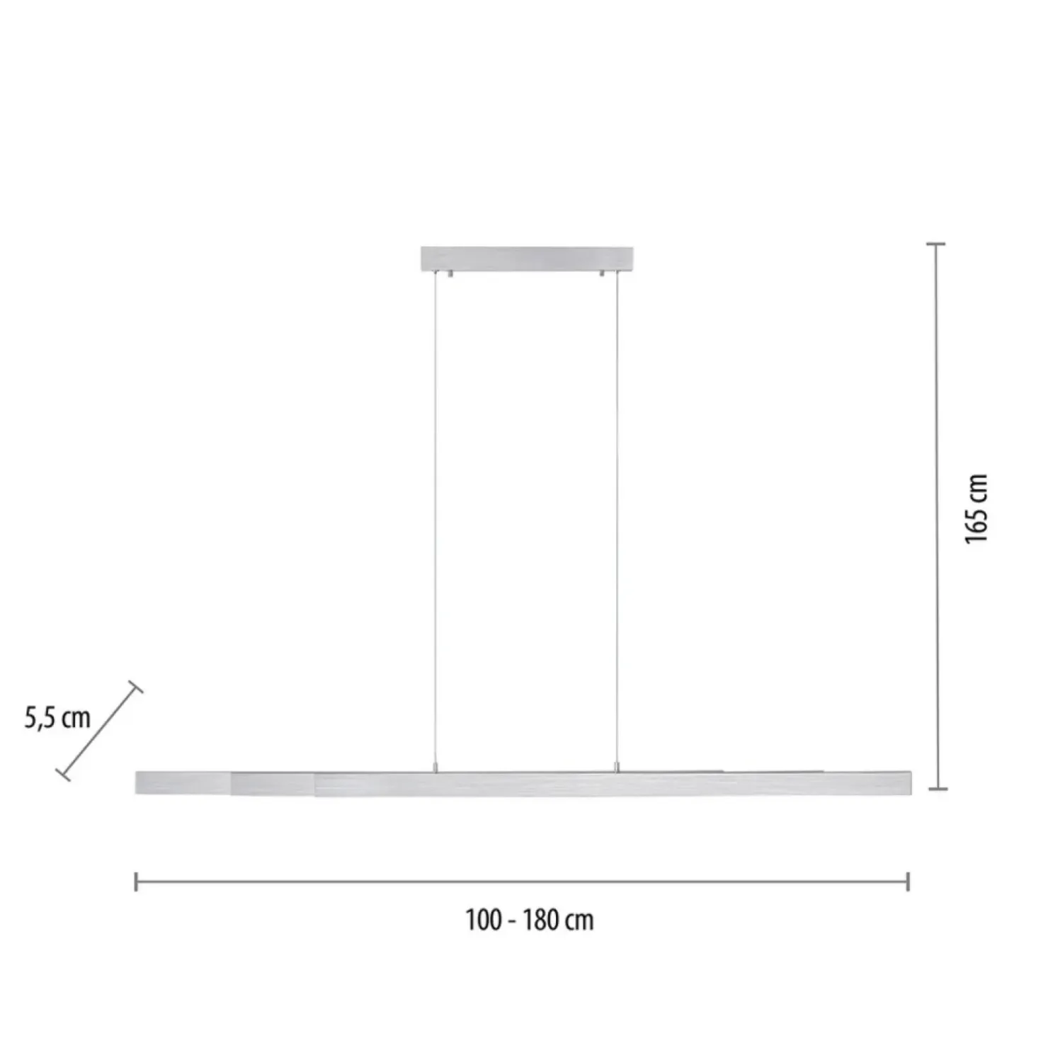 Clearance Sklep Kaja Wąska, wisząca lampa sufitowa LED 11660-95 z serii LUZI | Kaja szary