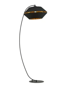 Wygięta lampa z abażurem ze złotym wnętrzem 1183/LP z serii PIANO*Sklep Kaja Cheap