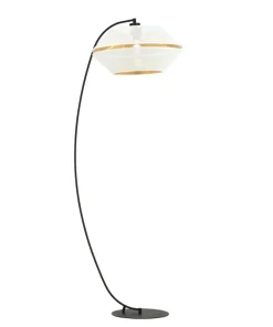 Wygięta, ozdobna lampa stojąca z białym abażurem 1184/LP z serii MALIA*Sklep Kaja Flash Sale