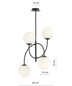 Online Sklep Kaja Wyjątkowa lampa wisząca w czarno-białym kolorze 1288/4B z serii ARCHI