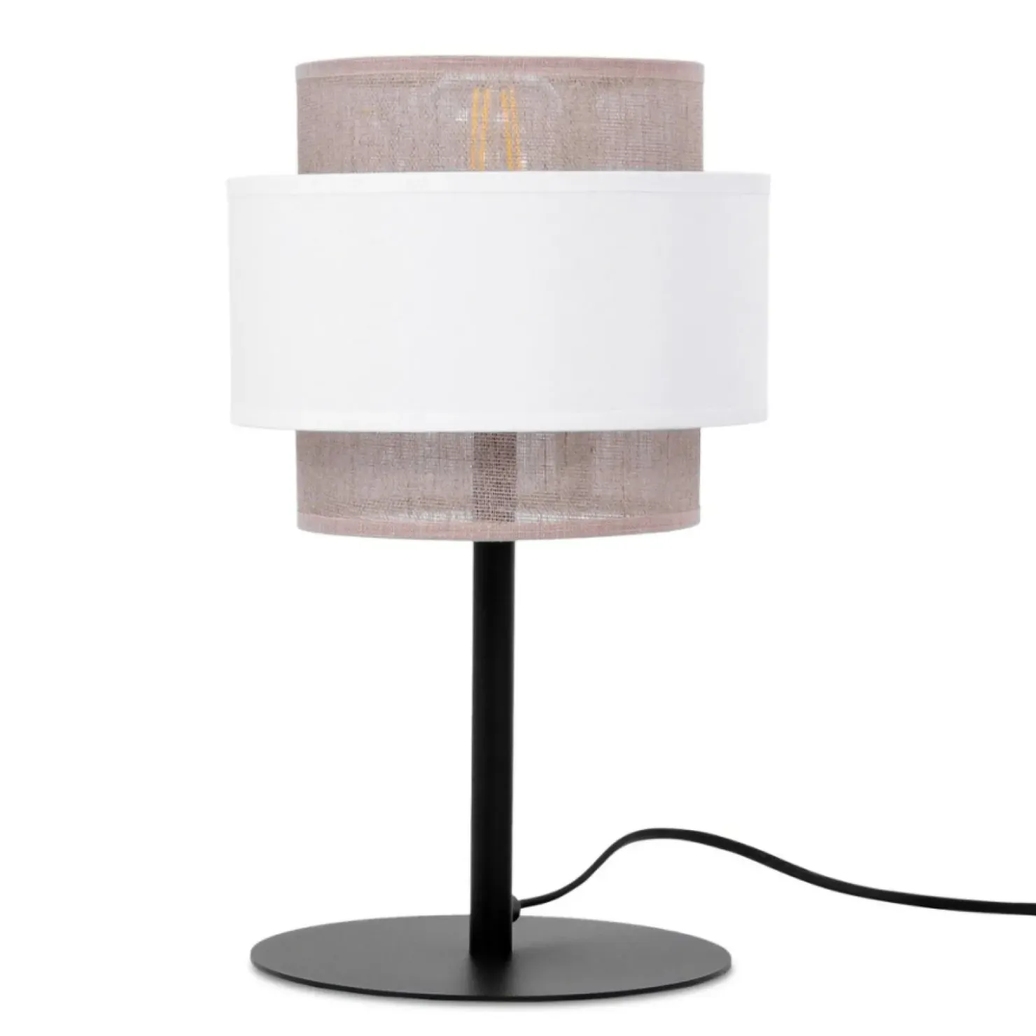Wyjątkowa lampka stołowa z dwuczęściowym abażurem K-5276 z serii CEZAR*Sklep Kaja Outlet