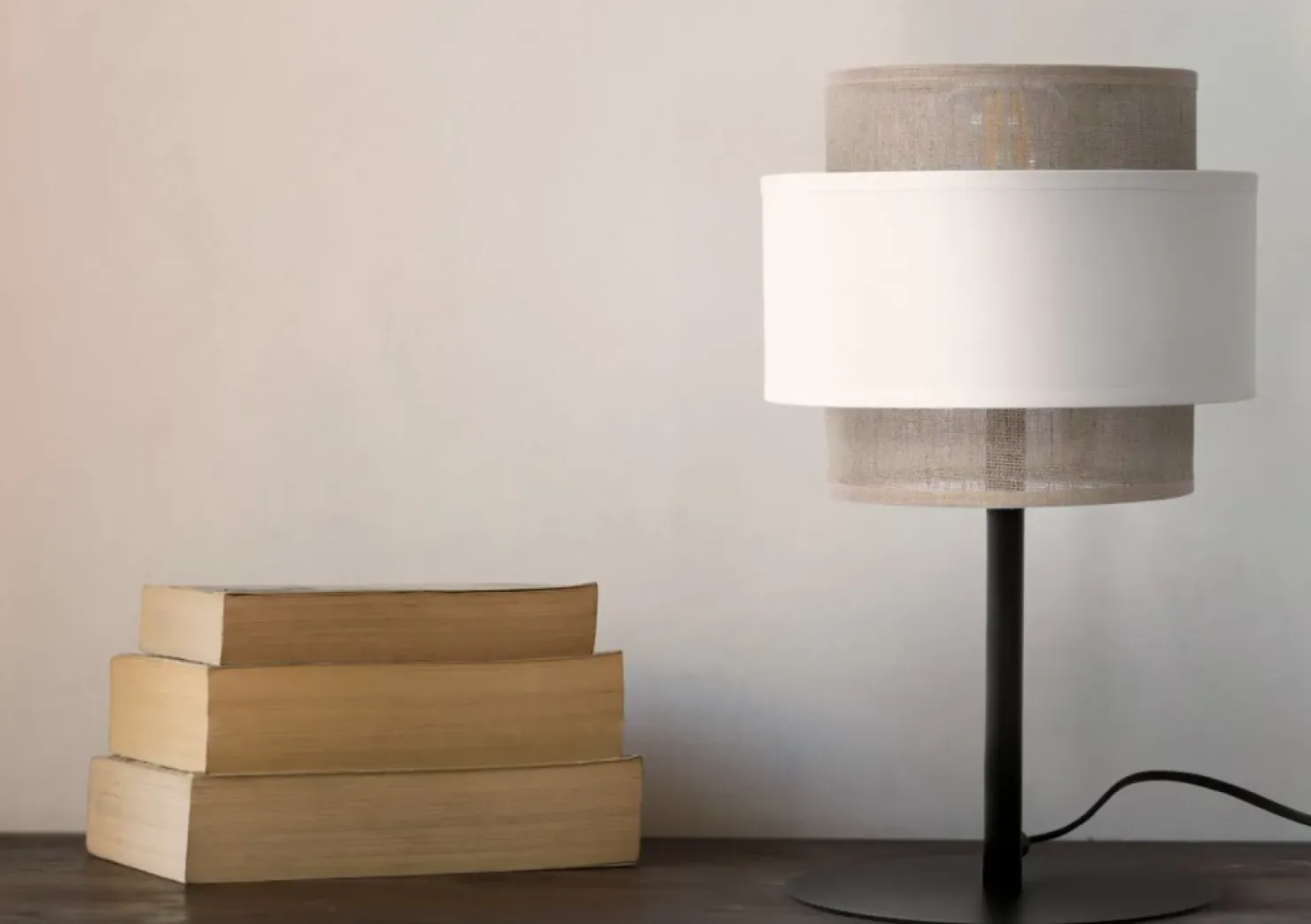 Wyjątkowa lampka stołowa z dwuczęściowym abażurem K-5276 z serii CEZAR*Sklep Kaja Outlet