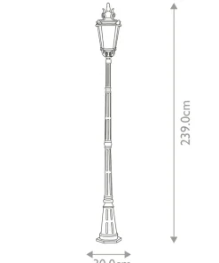 Wysoka lampa ogrodowa, wys. 239cm BT5-L z serii BALTIMORE*Sklep Kaja Online