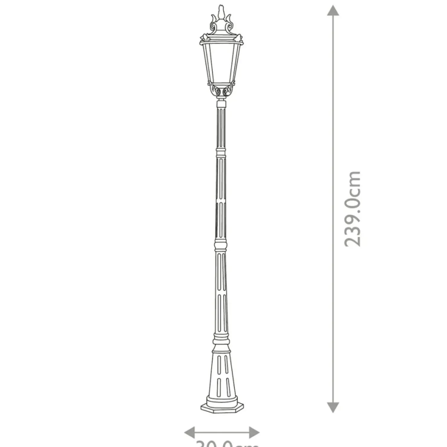 Wysoka lampa ogrodowa, wys. 239cm BT5-L z serii BALTIMORE*Sklep Kaja Online