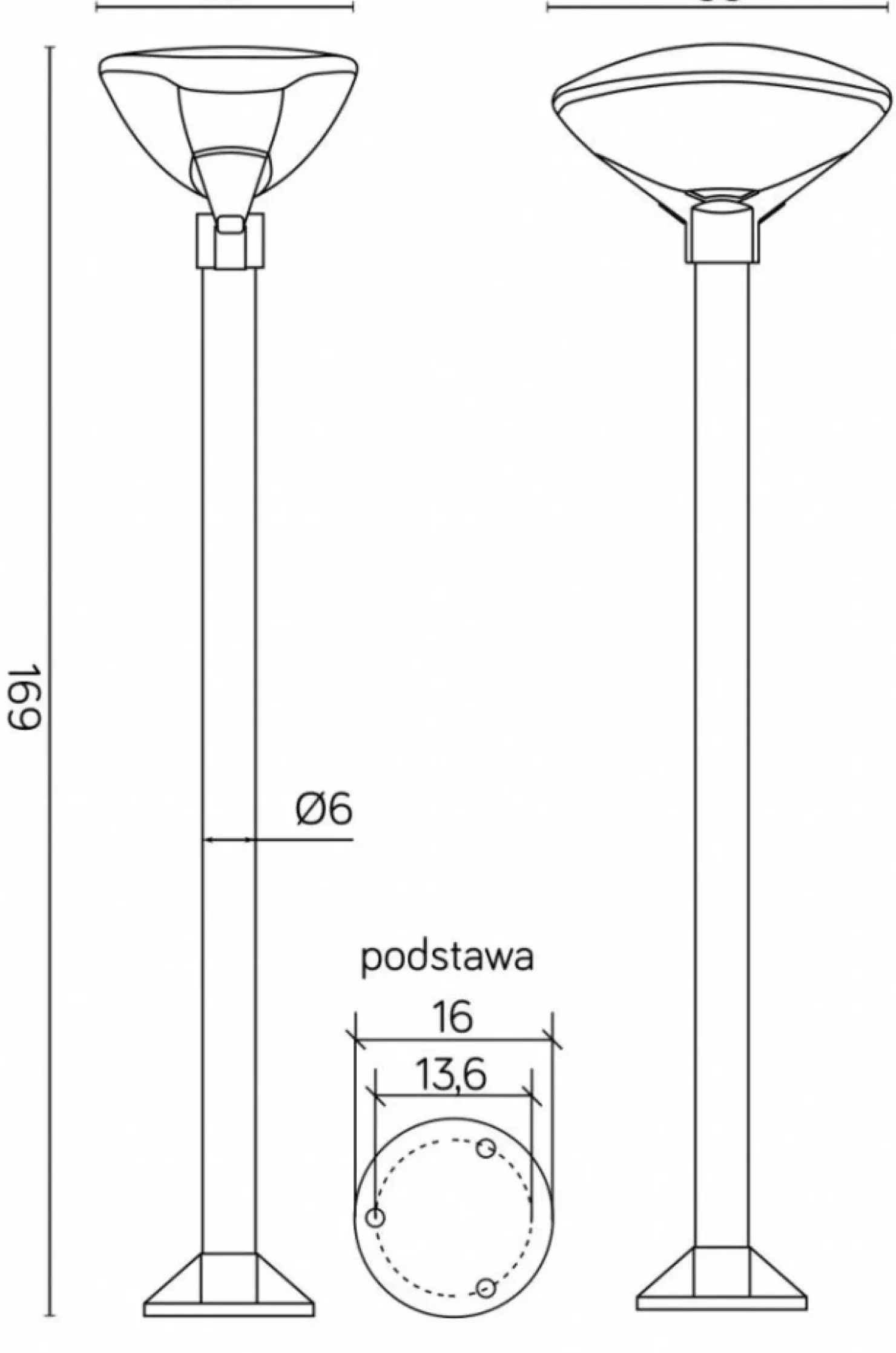 Wysoka lampa ogrodowa z nietuzinkowym kloszem TEO 1 z serii TEO | Kaja Oświetlen*Sklep Kaja Shop