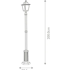 Wysoka lampa zewnętrzna, ogrodowa CP6-BLACK z serii CHAPEL*Sklep Kaja Discount