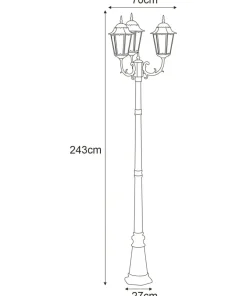 Wysoka zewnętrzna latarnia K-7009A2/3 CZ/ZŁ STANDARD | Kaja*Sklep Kaja Best