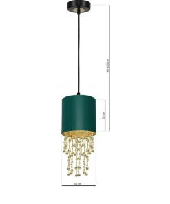 Wytworna lampa wisząca w zielonym kolorze MLP6449 z serii ALMERIA | Kaja Oświetl*Sklep Kaja Cheap