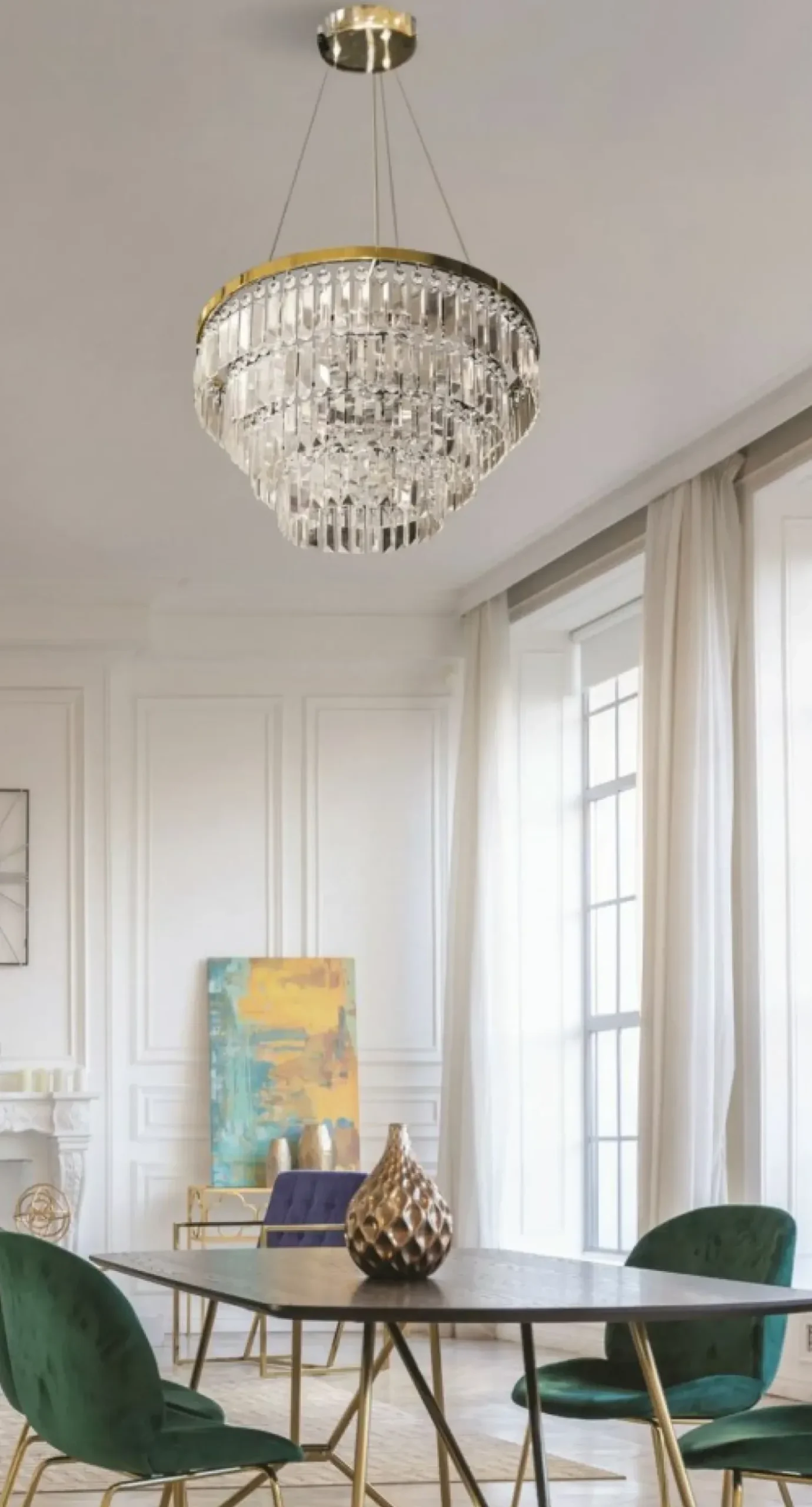 Cheap Sklep Kaja Żyrandol w stylu glamour, wiszące kryształy AZ4906 SALERNO | Kaja