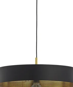 Store Sklep Kaja Żyrandol z czarno-złotym abażurem TK 3211 TAGO BLACK | Kaja