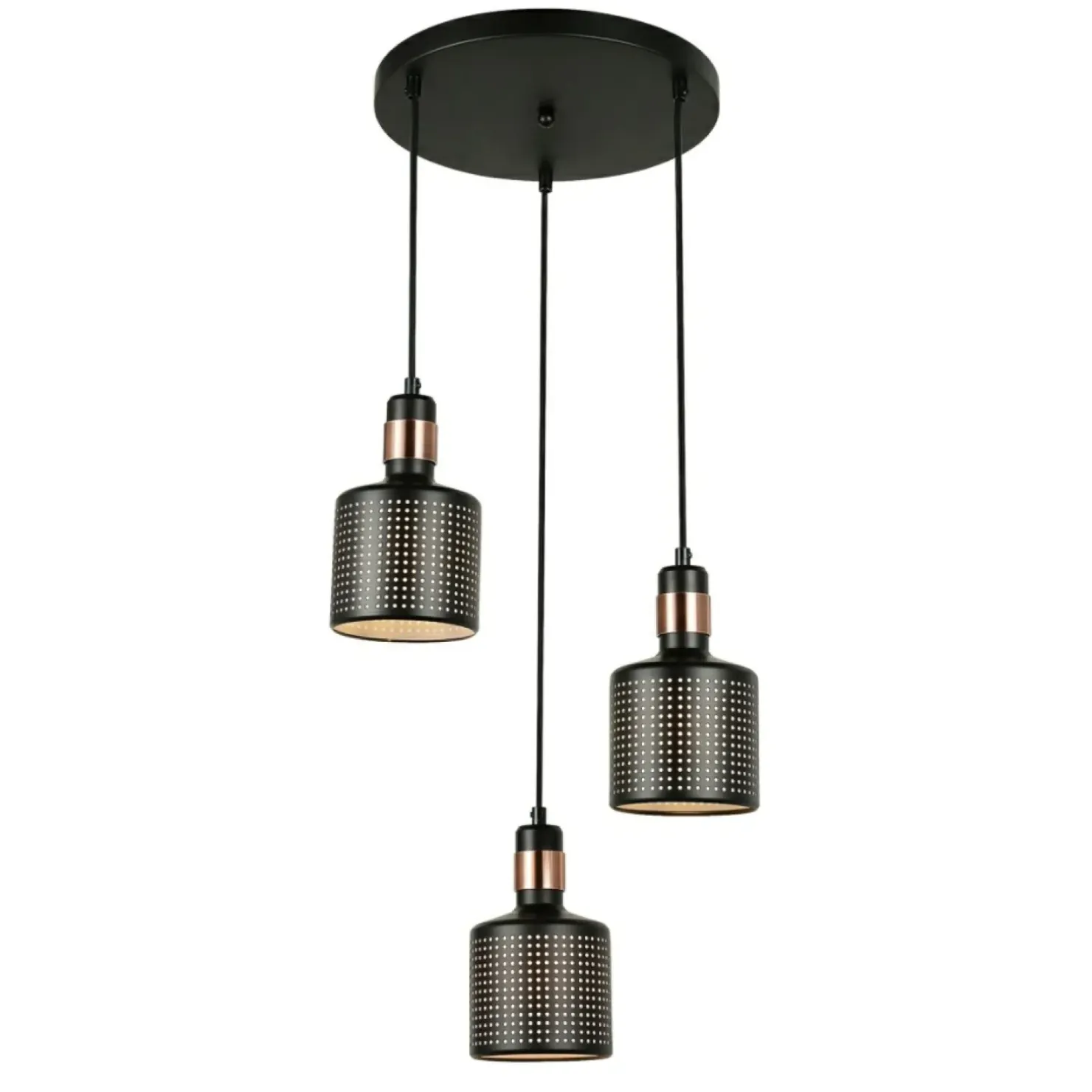 Store Sklep Kaja Żyrandol z mi zwisami PND-2439-3-BK RESTENZA | Kaja Oświetlenie czarny