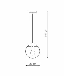 Clearance Sklep Kaja Żyrandol z kulą ⌀20cm do kuchni LP-004/1P S GD PUERTO | Kaja