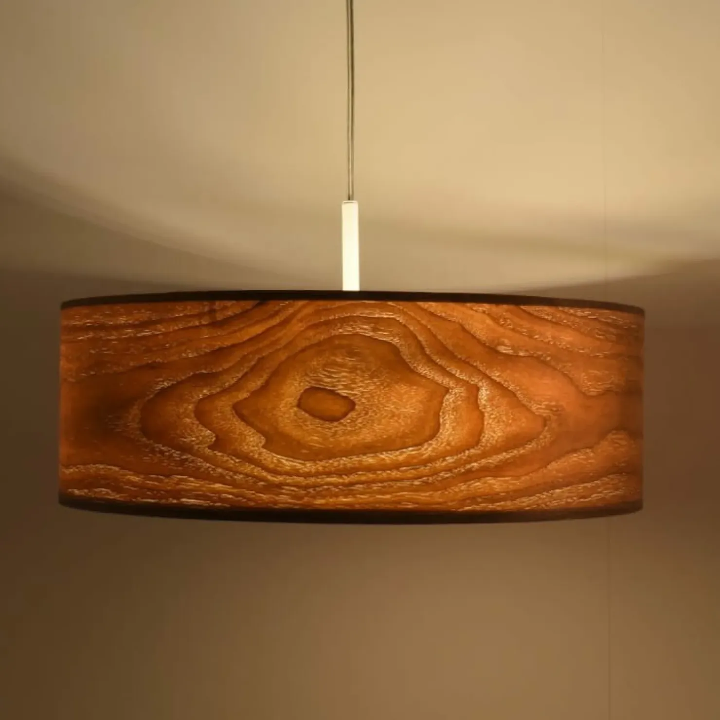 Fashion Sklep Kaja Zabudowana lampa wisząca do sypialni ABR-LZD-NOVO BOSCO | Kaja drewniany