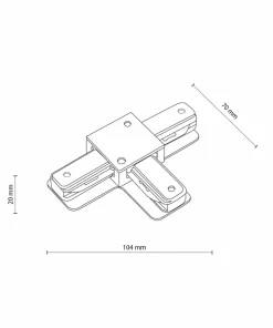 Złącze środkowe T do listwy 1-fazowej TK 3519 TRACER | Kaja*Sklep Kaja Cheap